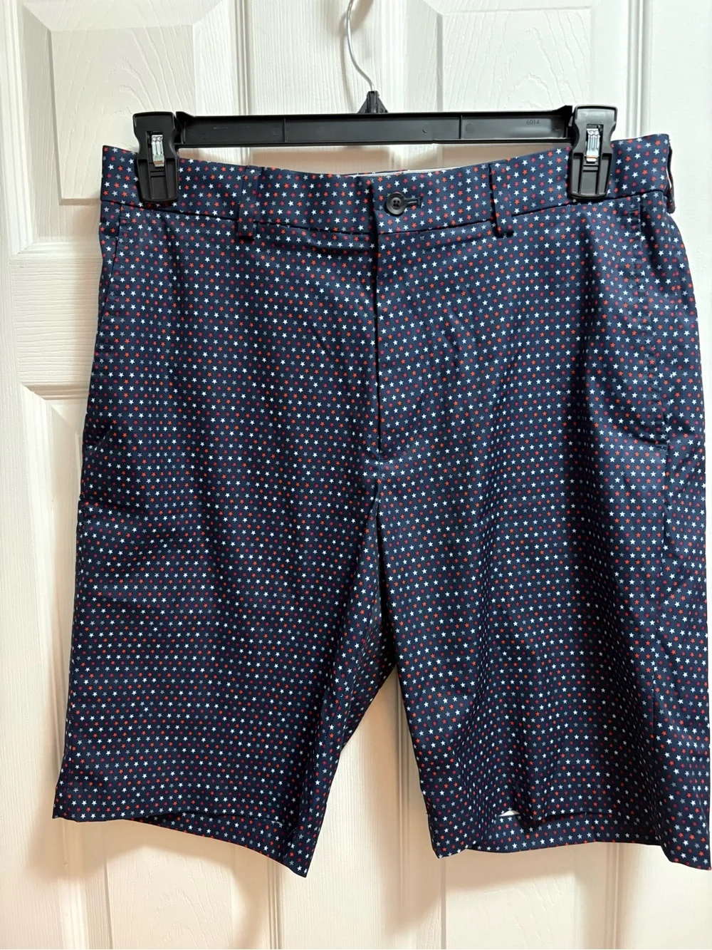 Walter Hagen Navy Shorts with Red & White Micro Stars Pattern